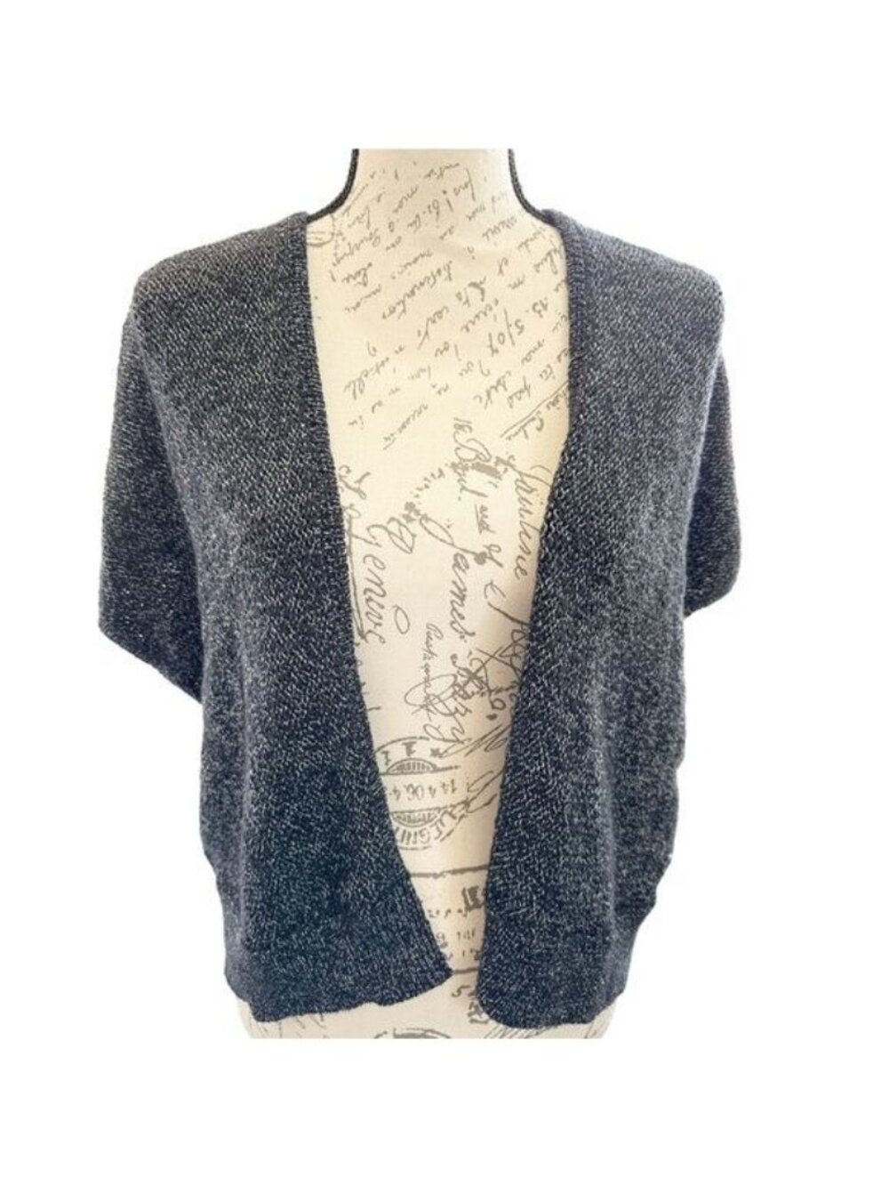 Aritzia Community Sweater Cardigan Womens XXS/XS Black White Knit Poncho Cape